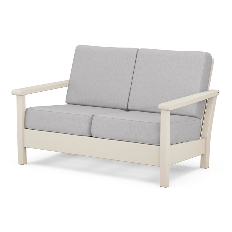 Harbour 52.25'' Wide Outdoor Loveseat with Cushions, Sand, Natural