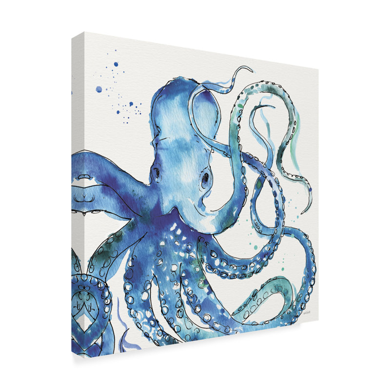 « deep sea viii », reproduction de peinture à l’aquarelle sur toile tendue, H 14 po x l 14 po x P 2 po