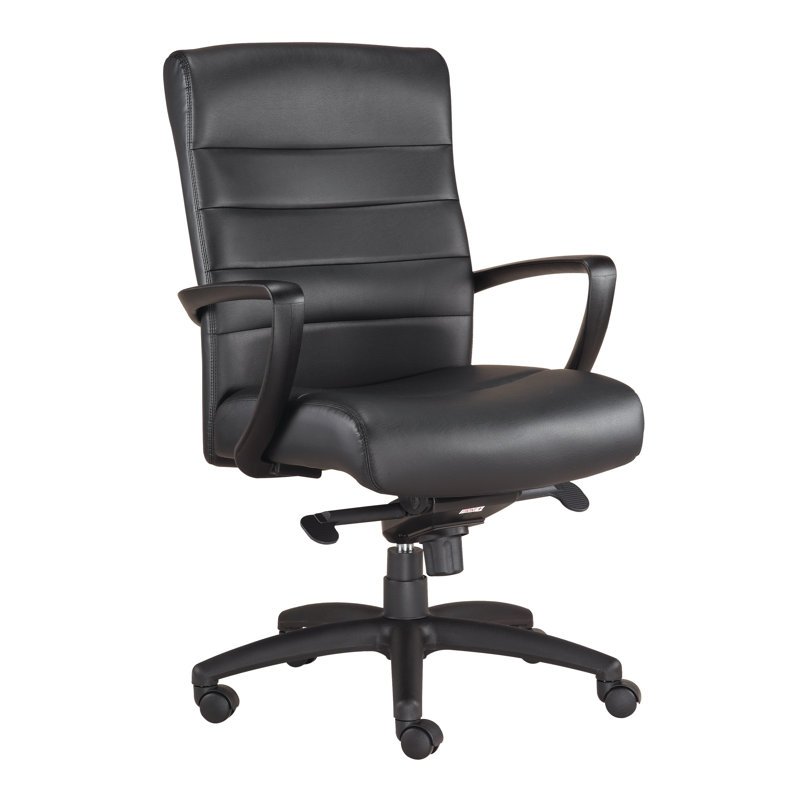 Inbox Zero Leather Conference Chair, Black