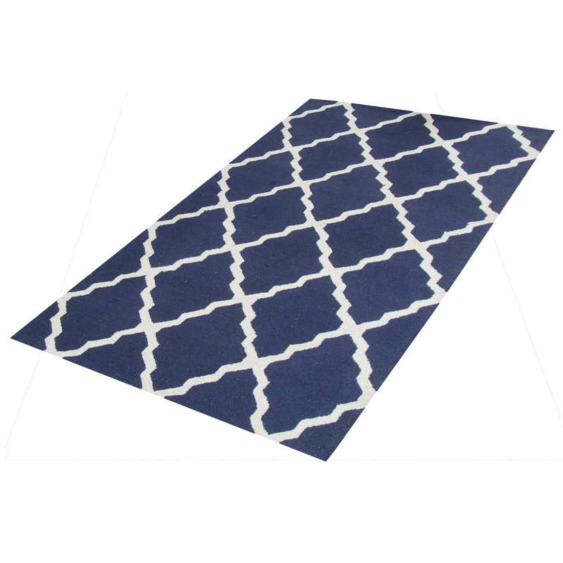 Rectangle 153 cm x 244 cm Geometric Hand Woven Area Rug