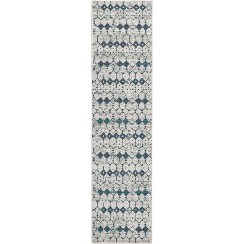 Geometric Indoor / Outdoor Rug, Runner 2' x 8'
