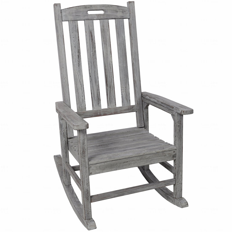Chaise berçante de patio pour l'extérieur, chaise berçante surdimensionnée avec siège large et dossier haut, chaise berçante lisse à haut dossier