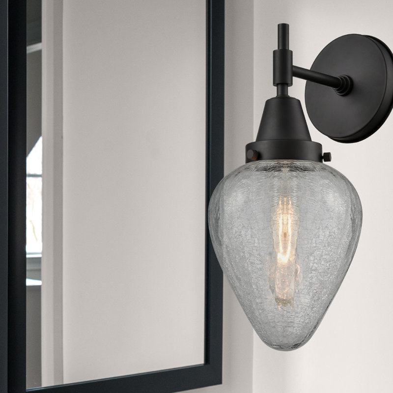 Gayle Chrome Armed Sconce, Matte Black, LED
