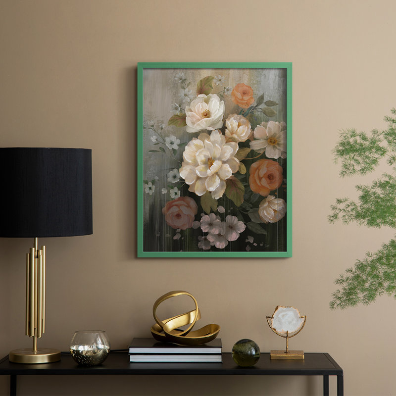 Moody Blooms, reproduction encadrée - bois massif, H 30 po x l 24 po, Vert