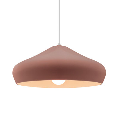 Radiance - Crease 1-Light Pendant - Canyon Clay - Brushed Nickel - 15.25"W x 6.5"H - Dedicated LED - White Cord