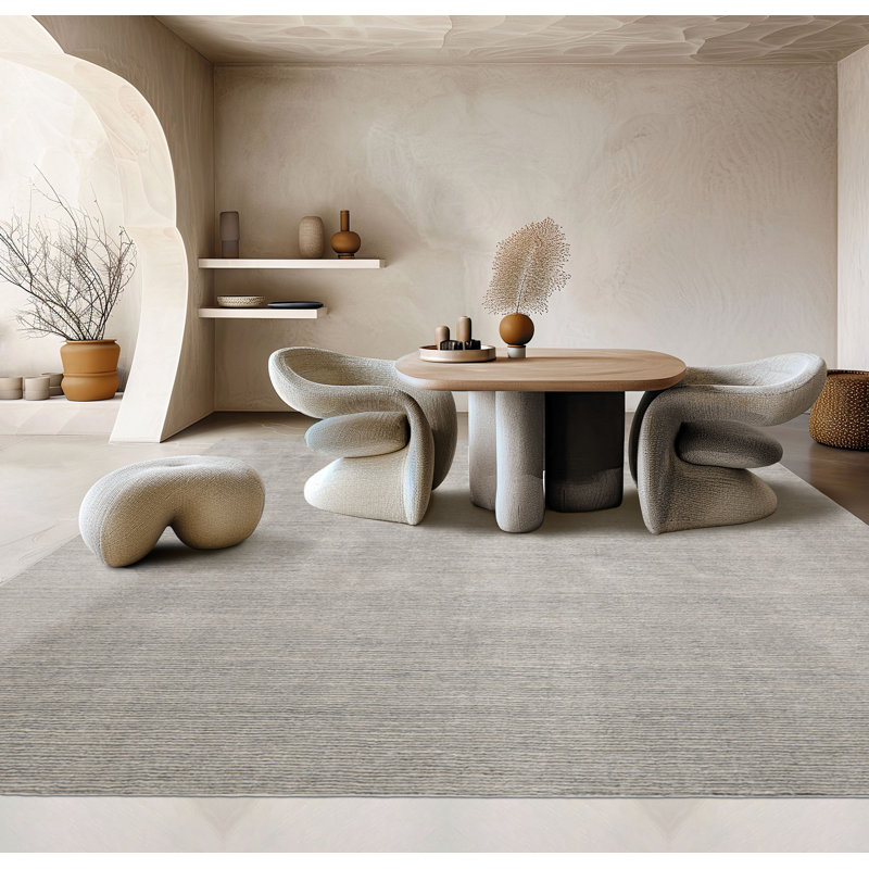 Tapis oriental multicolore en laine touffeté à la main beige, Rectangle 7 pi 6 po x 9 pi 6 po
