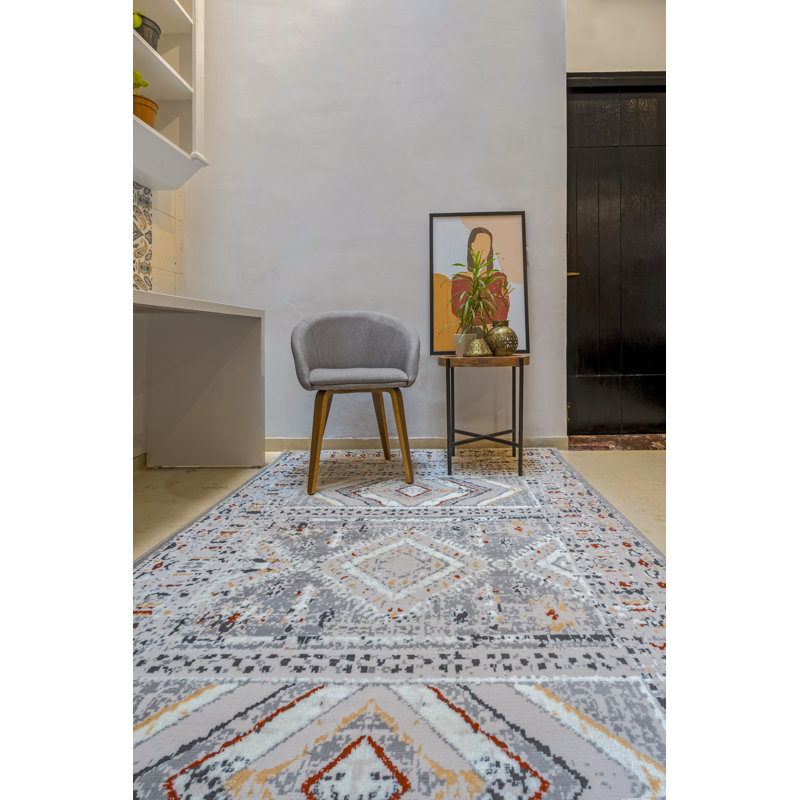 Tapis beige / rouge Southwestern, Tapis de couloir 2 pi x 8 pi