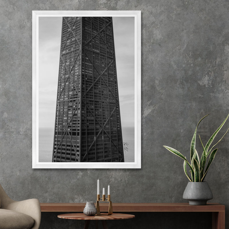 Wacker Drive Chicago II, 52.75" H x 35.5" W x 1.5" D, Framed Artisan Canvas, Oak