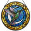 Vitrail de fenêtre vitrail Hummingbird H 7,8 po-1909351327