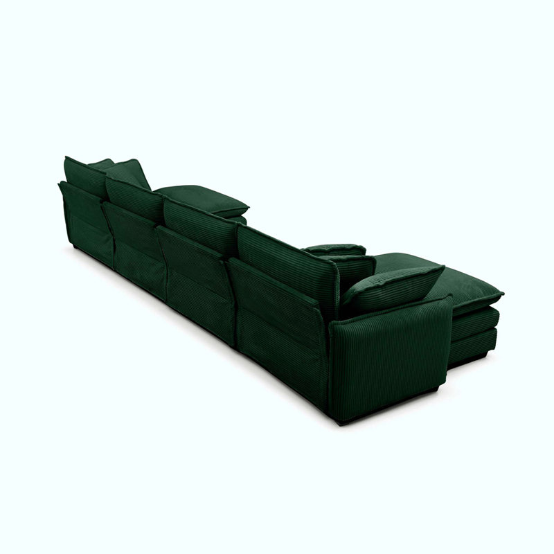Canapé en U rembourré à 4 places avec 2 repose-pieds en forme de U, canapé moelleux de qualité supérieure