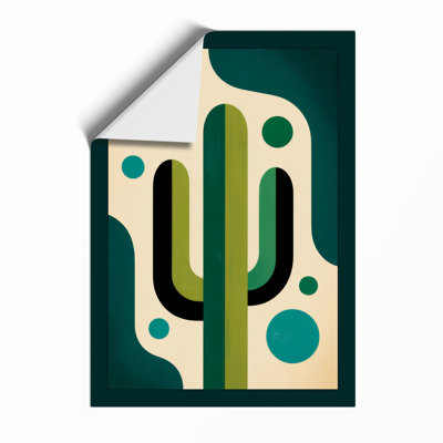 Geometric Cactus Mid-Century - Framed Print