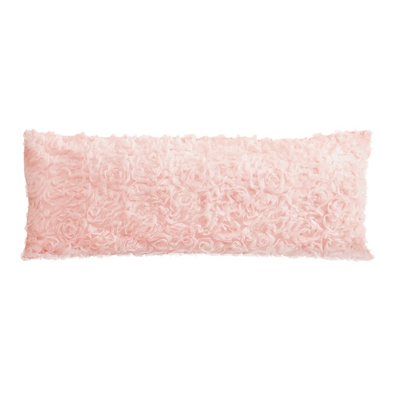 Taie d'oreiller en sergé de rose à motif floral en microfibre, Rosé