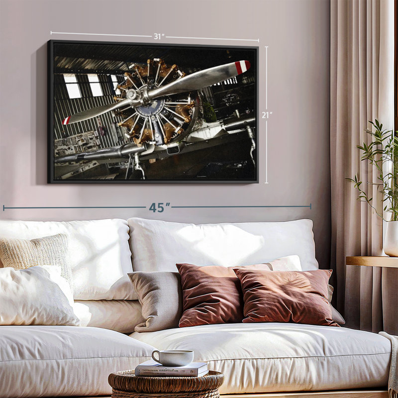 "Art mural hélice d'avion de guerre", H 21 po x l 31 po