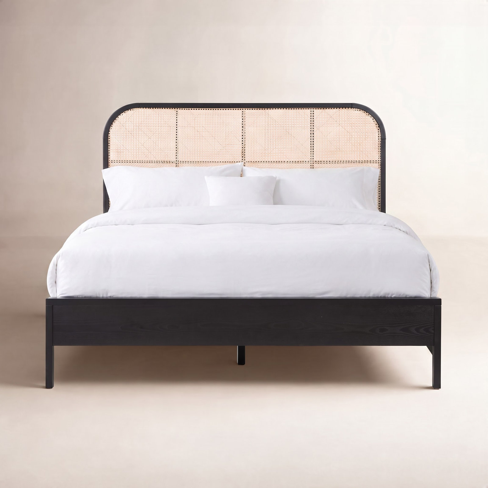 Cane Bed, Black, Queen