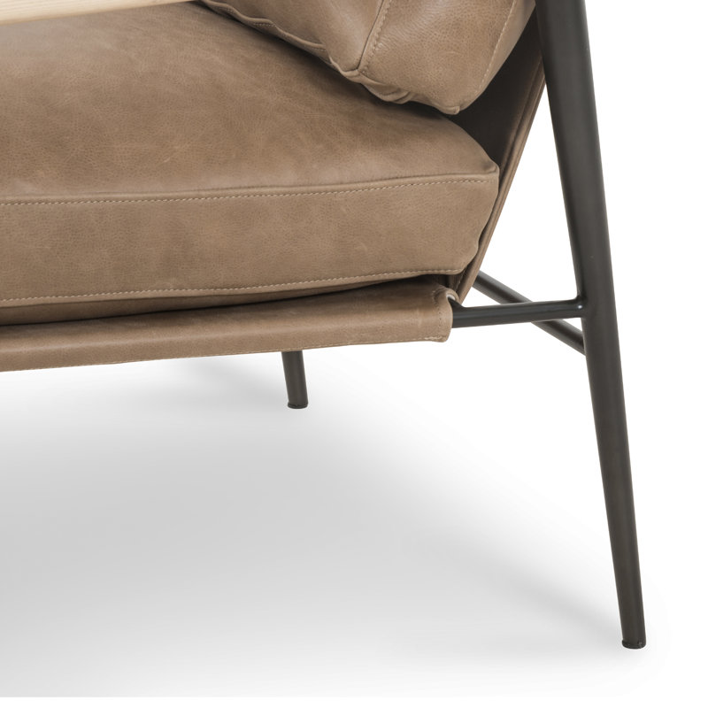 Rowen Leather Armchair, Sheepskin Camel Sherpa