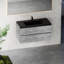 42" Floating Bathroom Vanity With Black Quartz Sand Top Basin Soft Close Drawers Cement Grey Storage Cabinet Modern Minimalist Style Space Sink Quick Assembly Water- Cabinetry And Design