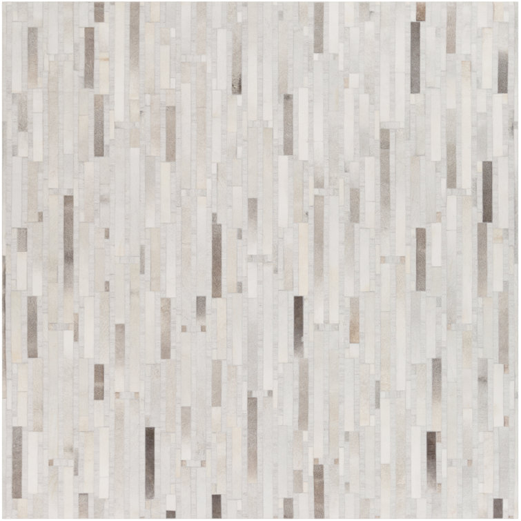 Medora Leather Area Rug in Gray
