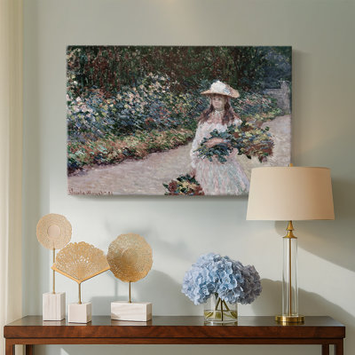 Claude Monet "Young Girl in the Garden at Giverny" - Museum Quality Gallery Wrapped Canvas Wall Art