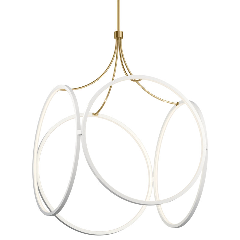 Nikiki 1 - Light LED Unique/Statement Pendant, White, 73" H x 24" W x 24" D