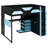Full Size Wood Loft Bed with Desk, Multi-storage Shelves,USB and RGB Light, Cloud Blue-48410120