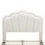 Lit tapissier en forme de fleur, tête de lit élégante avec bande lumineuse à DEL, lit plateforme en tissu sherpa avec support à lattes en bois-1639517022