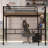 Loft Bed with LED and Built-in Desk-1511350163