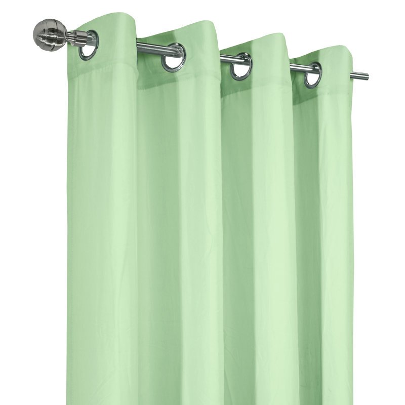 Philipsberg Solid Semi-Sheer Grommet Single Curtain Panel, 52" W x 84" L, Celadon