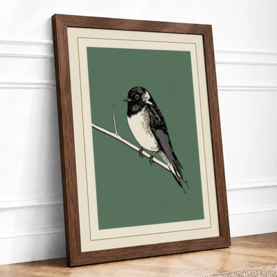 Songbird on Branch Botanical - Framed Print