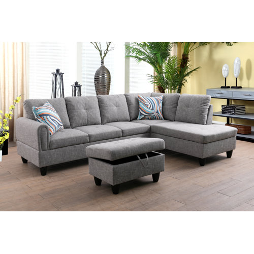 Latitude Run® Jacksmith 3 - Piece Upholstered Sectional & Reviews | Wayfair