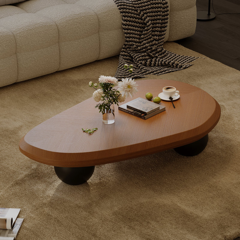 Table basse moderne en bois massif Khattab, Noir, noir, noir, noir, Noir, noir, noir, noir