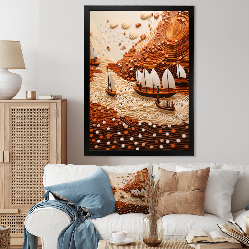 «Orange River Reverence Dream» 2, Cadre simple noir, H 40 po x l 30 po x P 1,5 po