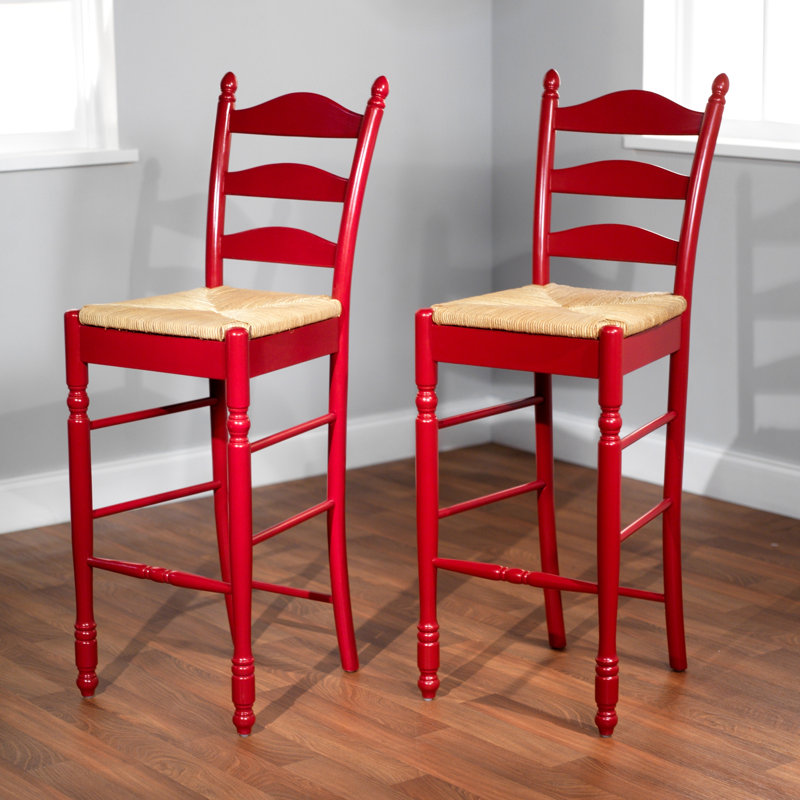 Tabouret de bar et de comptoir Amasya, Rouge, Tabouret de bar (assise de 30 po de hauteur)