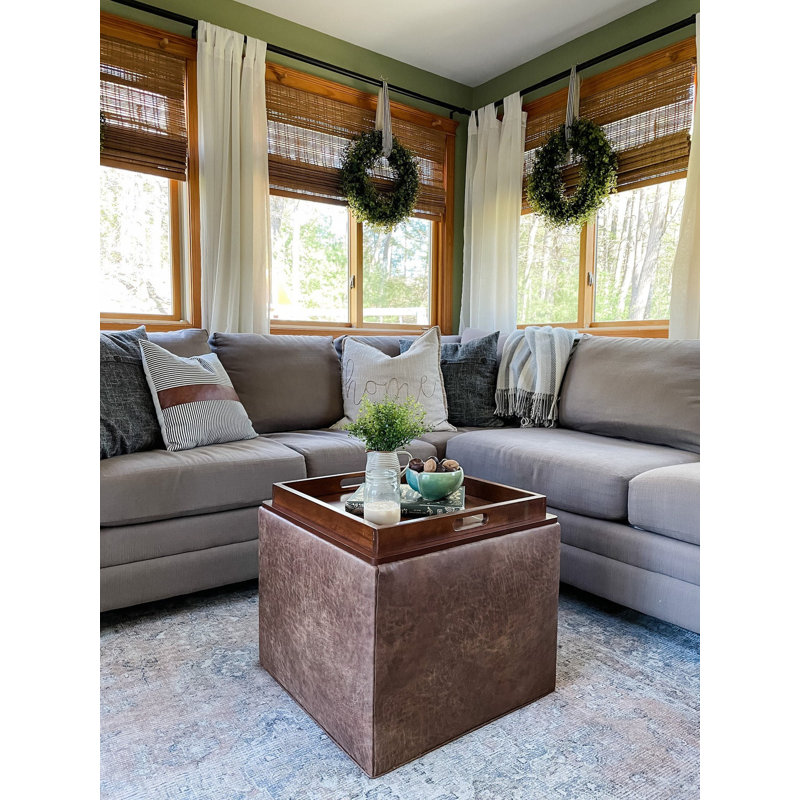 Saahith Faux Leather Ottoman