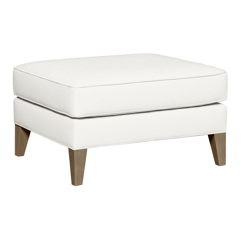 Burlingame Upholstered Ottoman, Kempsey Sheepskin, Hampton