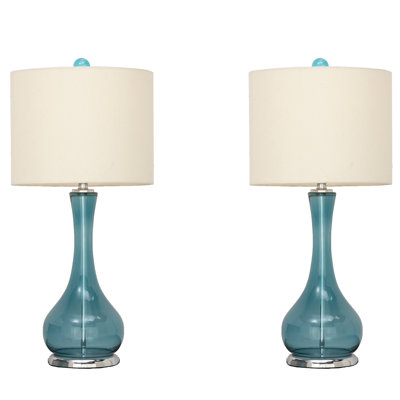 Cathern 28" Glass Table Lamp 2-Piece Set