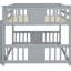 Lit double superposé gris avec - Assure une bonne nuit de sommeil avec une structure en bois de pin pour une utilisation à long terme-1841695211