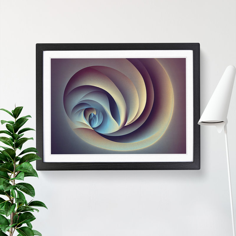 Tremendous Abstract Fractals - Single Picture Frame Print, Black, 34cm H x 46cm W x 2cm D