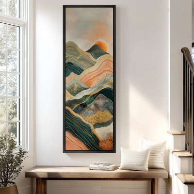 Extra Large Layered Mountain Sunset with Vibrant Colors Print Wall Art