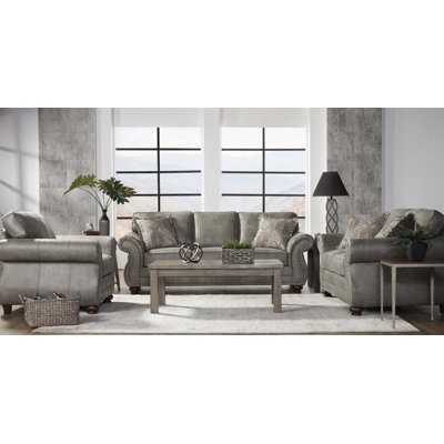 Leinster Faux Leather Upholstered Nailhead Sofa with Comfortable Cushions, Ideal for Multiple Scenes and Easy Assembly