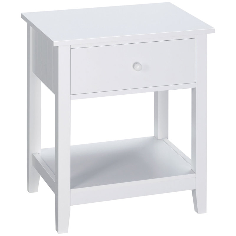 HOMCOM End Table, White