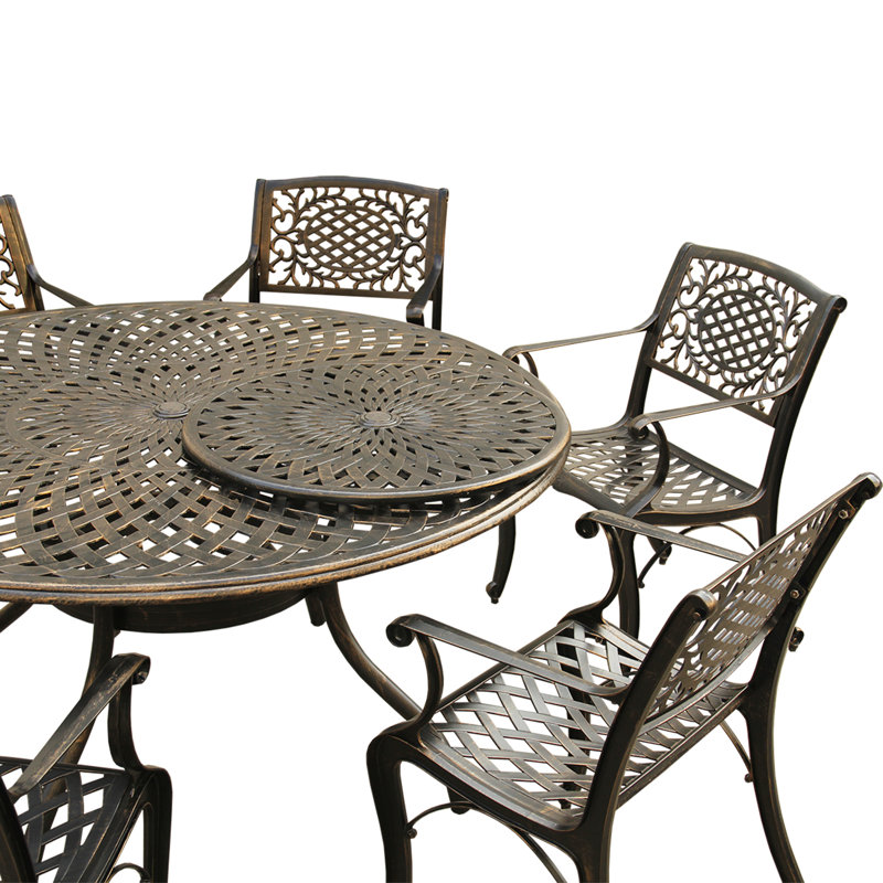 Cassano Ornate Mesh Lattice 7 Piece Dining Set