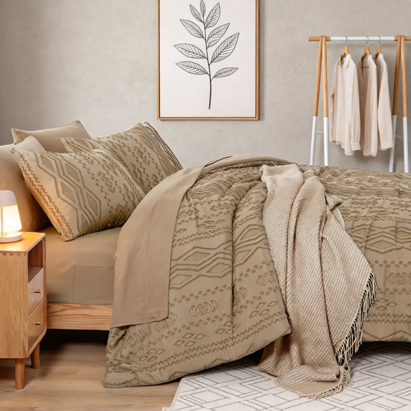 Ensemble de couette Queen capitonnée en sac, 7 pièces