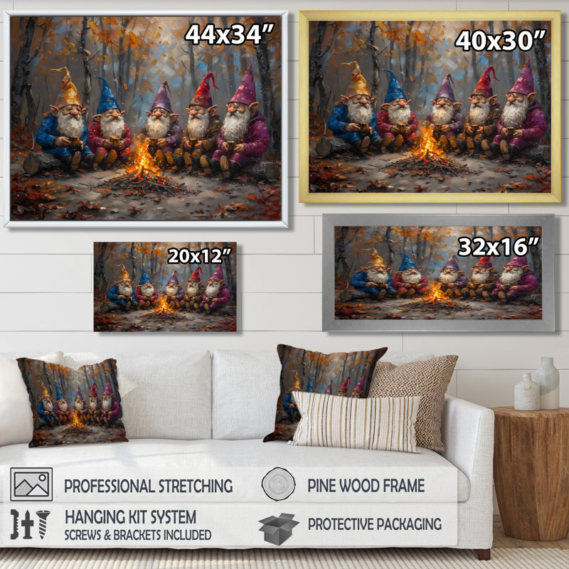 Rose rouge, automne, gnome - art mural gnome, H 12 po x l 20 po, Cadre pour photo simple noir, bois massif