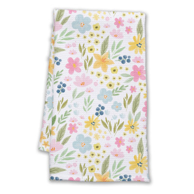  Easter Flowers Waffle Weave Kitchen Towel
