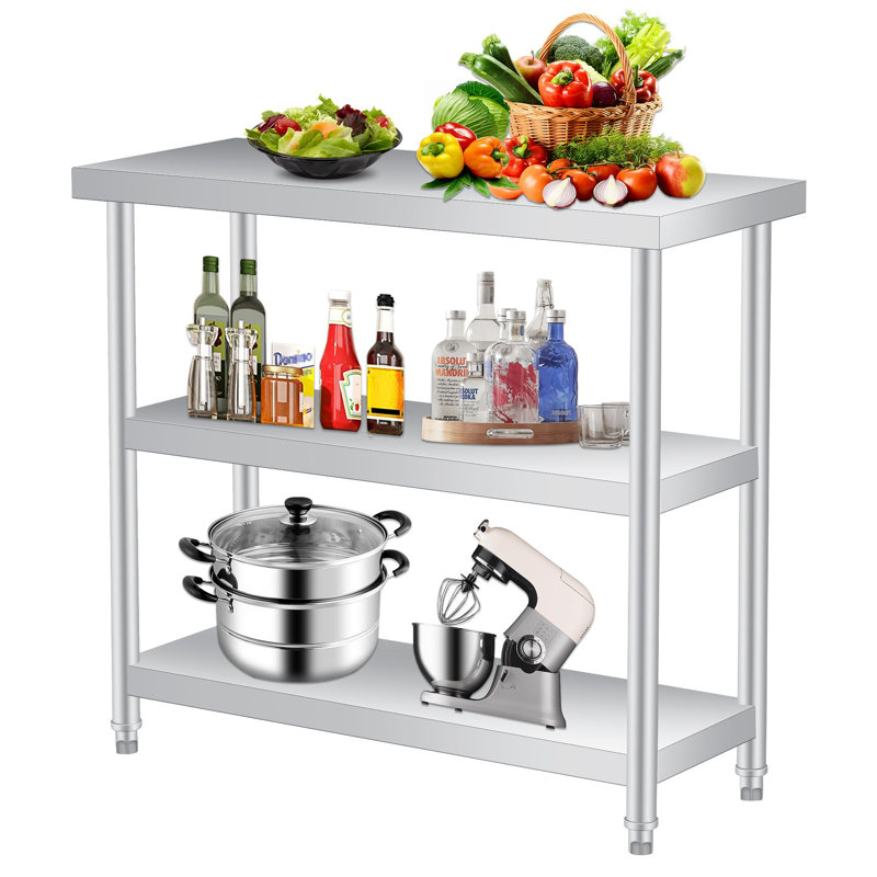 Metal Kitchen Island, 86cm H x 91cm W x 35.6cm D