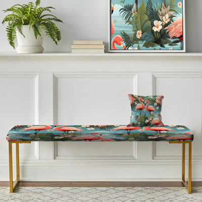 Baulch - Animal Print Upholstered Gold Bench