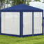 Tente extérieure 13 pi x 11 pi, abri de soleil hexagonal bleu avec parois latérales en filet de protection. Idéal pour le camping, les fêtes, la protection, les cordes, les piquets et les deux entrées à fermeture à glissière.