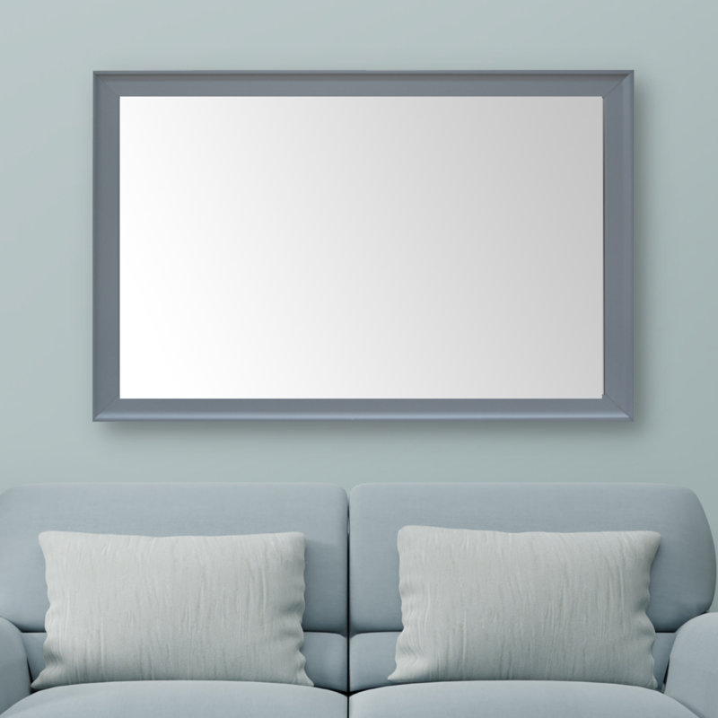 Cadre en bois Morgan avec support de sécurité idéal pour miroir de salle de bain / meuble-lavabo, Gris clair, 32 po x 32 po