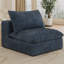 Velours côtelé en velours côtelé bleu avec coussin amovible double couche. Pour salon, chambre à coucher, appartement de conférence. Compression modulaire et haute densité, sans assemblage