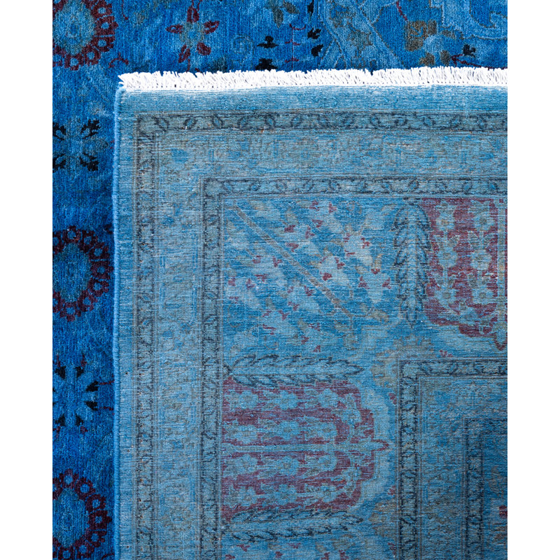 Overdyed Hand-Knotted Wool Modern-Contemporary Navy Area Rug 8' 0" x 10' 3"